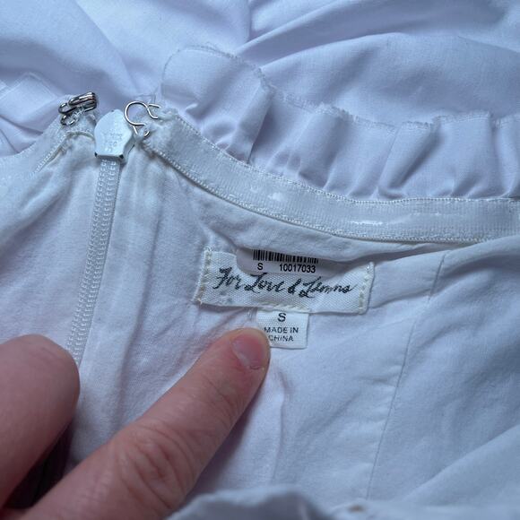 For Love & Lemons Jackson Shirred Off Shoulder Mini Dress White Size Small - Picture 6 of 6